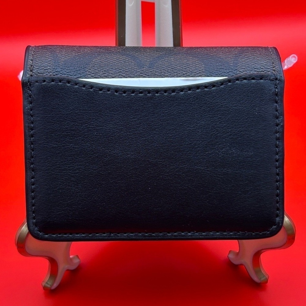 Coach Mini Chain on a Wallet Signature Canvas & Leather Crossbody Bag - Picture 3 of 12